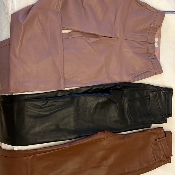 Three faux leather Aritzia pants- size 0 ! - Picture 3 of 5